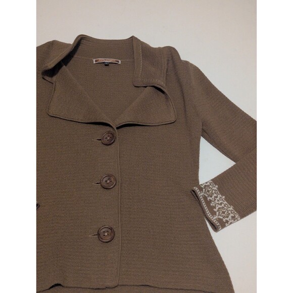 Peru Etnico Womens 100% Baby Alpaca Cardigan Sweater Large Shawl Neck - Picture 2 of 10